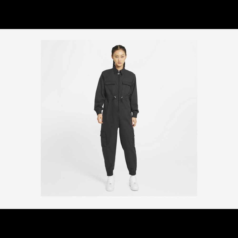 NWT Black Nike Swoosh Utility Jumpsuit